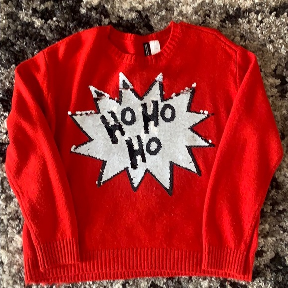 H&M red sequin switch Christmas sweater - Picture 1 of 4
